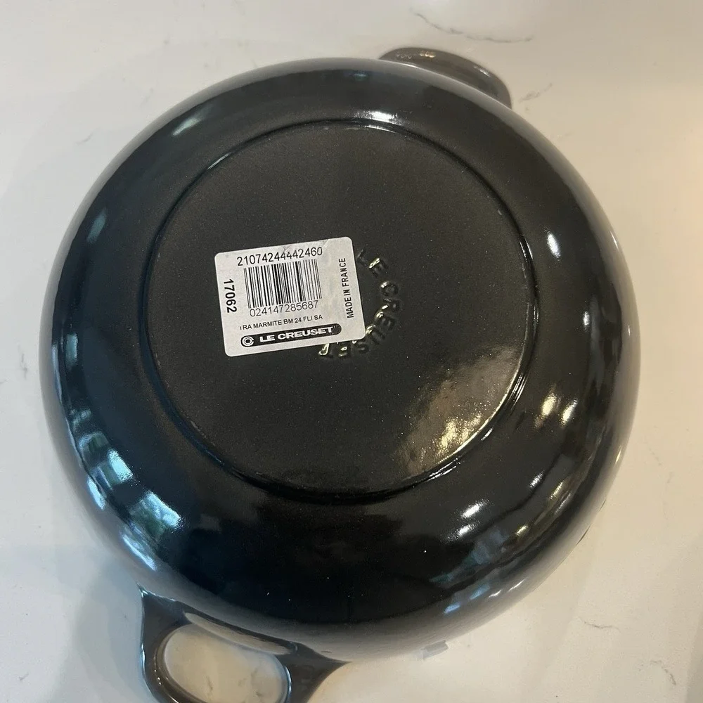 Le Creuset Signature 3.5‎ Qt Cast Iron Braiser #24 Oyster Flint Gray NIB NOS